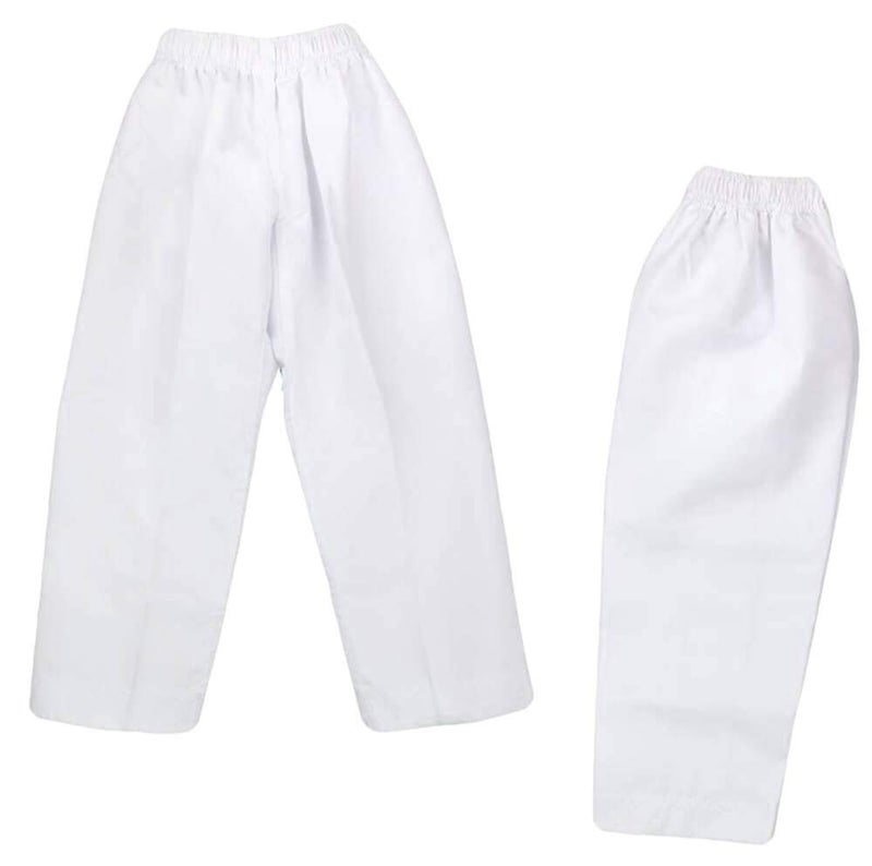 NAMAZU Lightweight Martial Arts Pants - 7oz Poly-Cotton Elastic Waist for Training White - Image 1